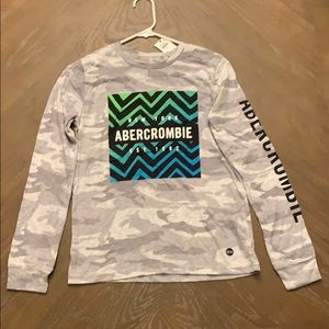 Abercrombie kids long sleeve camouflage gray shirt